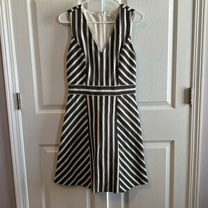 J. Crew Striped A-Line Midi Dress